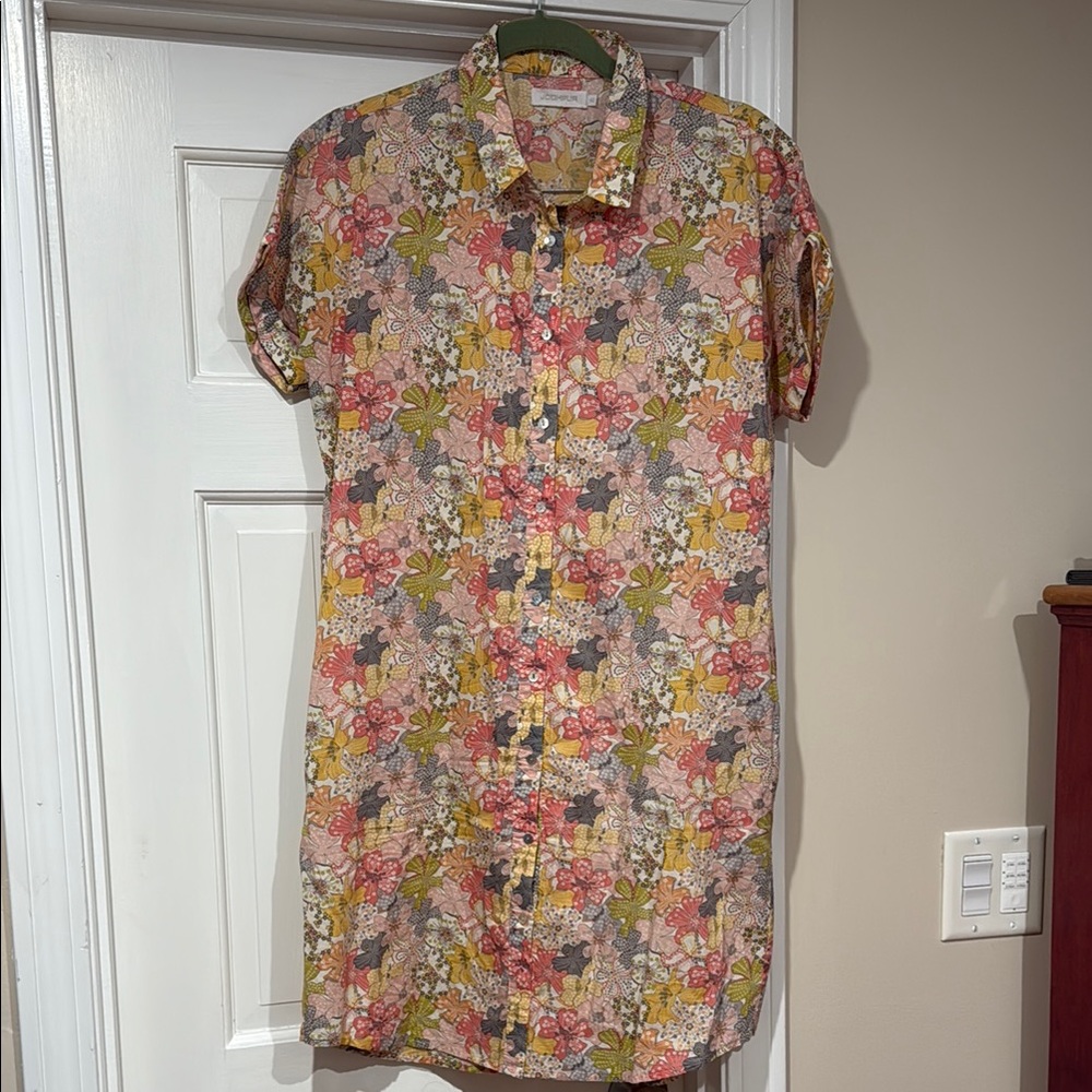 Floral Multicolor short sleeve Shirt dress